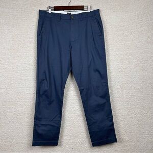J. Crew Factory Pants Mens W35‎ L32 Navy Slim-Fit Flex Chino Pant Preppy Office